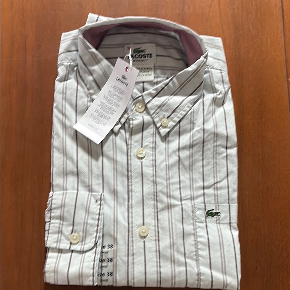 Lacoste Men's Striped White Shirt